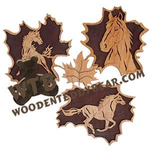 Little Leaves Horses fretwork scroll saw pattern | The Wooden Teddy Bear