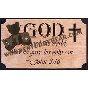 GOD John 3:16 fretwork scroll saw pattern | The Wooden Teddy Bear