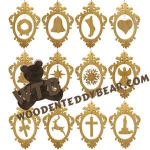 12 Elegant Vintage Frame Ornaments fretwork scroll saw pattern | The Wooden Teddy Bear