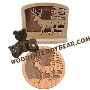 Deer Napkin Holder & Plaque fretwork scroll saw pattern | The Wooden Teddy Bear