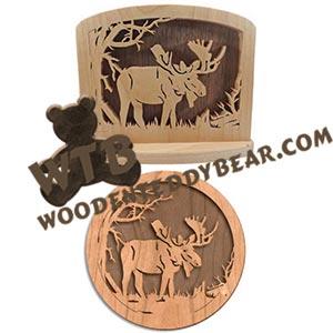 Moose Napkin Holder & Plaque fretwork scroll saw pattern | The Wooden Teddy Bear