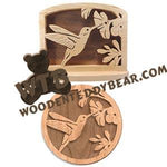 Hummingbird Napkin Holder & Plaque fretwork scroll saw pattern | The Wooden Teddy Bear