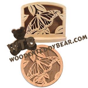 Monarch Butterfly Napkin Holder & Plaque fretwork scroll saw pattern | The Wooden Teddy Bear