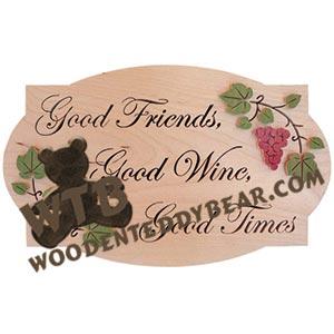 Good Wine Overlay Plaque fretwork scroll saw pattern | The Wooden Teddy Bear