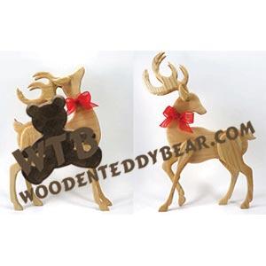 Standing Reindeer Set #1 fretwork scroll saw pattern | The Wooden Teddy Bear