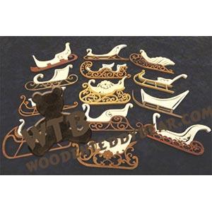 Dashing Through the Snow Sled Ornaments fretwork scroll saw pattern | The Wooden Teddy Bear