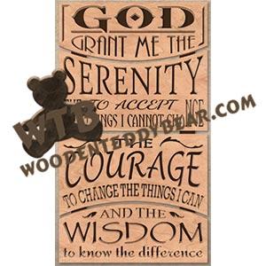 Serenity Prayer Section Plaque fretwork scroll saw pattern | The Wooden Teddy Bear