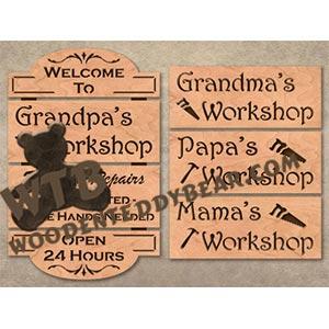 Workshop Sectional Plaque fretwork scroll saw pattern | The Wooden Teddy Bear