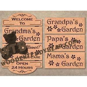 Garden Sectional Plaque fretwork scroll saw pattern | The Wooden Teddy Bear