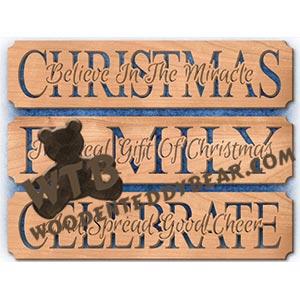 Christmas Family Celebrate Set fretwork scroll saw pattern | The Wooden Teddy Bear