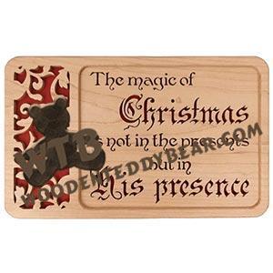 Self Framing "His Presence" Christmas Plaque fretwork scroll saw pattern | The Wooden Teddy Bear