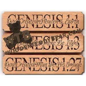 Gen. 1:1 1:3 1:27 Set fretwork scroll saw pattern | The Wooden Teddy Bear