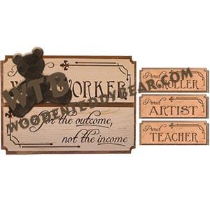 Proud Woodworker Scroller Artist Teacher Set fretwork scroll saw pattern | The Wooden Teddy Bear