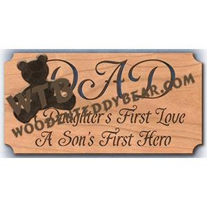 Dad Hero/Love Word Art fretwork scroll saw pattern | The Wooden Teddy Bear