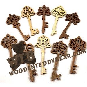 Damask Key Ornaments fretwork scroll saw pattern | The Wooden Teddy Bear