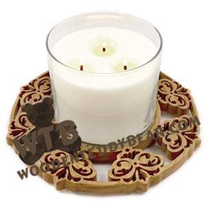 Emperor Candle Tray fretwork scroll saw pattern | The Wooden Teddy Bear