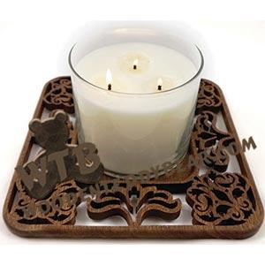 Empress Damask Candle Tray fretwork scroll saw pattern | The Wooden Teddy Bear