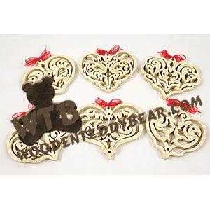 Damask Heart Ornaments fretwork scroll saw pattern | The Wooden Teddy Bear