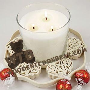 Heart & Soul Candle Tray fretwork scroll saw pattern | The Wooden Teddy Bear