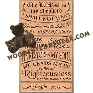 Psalm 23:1 3 fretwork scroll saw pattern | The Wooden Teddy Bear