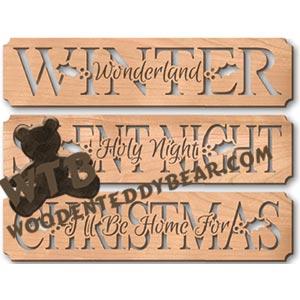 Christmas Carol Word Art Set #1 fretwork scroll saw pattern | The Wooden Teddy Bear