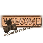 Welcome Friends & Family fretwork scroll saw pattern | The Wooden Teddy Bear