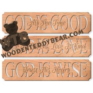 God is Good Love & Wise Set fretwork scroll saw pattern | The Wooden Teddy Bear