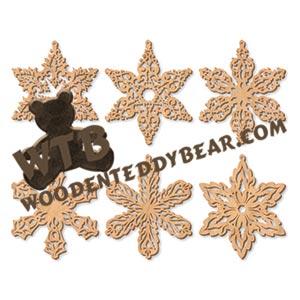 Large Damask Snowflake Ornaments fretwork scroll saw pattern | The Wooden Teddy Bear