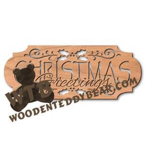 Christmas Greetings fretwork scroll saw pattern | The Wooden Teddy Bear