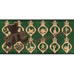 Dimensional 12 Days of Christmas Ornaments fretwork scroll saw pattern | The Wooden Teddy Bear