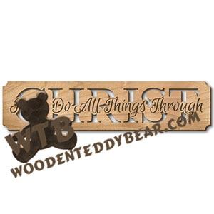 All Things Through Christ fretwork scroll saw pattern | The Wooden Teddy Bear