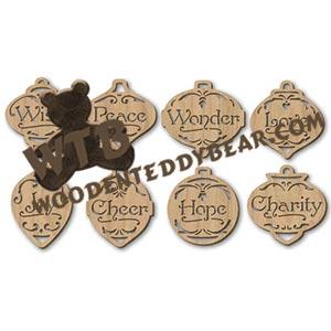 Christmas Spirit Ornaments fretwork scroll saw pattern | The Wooden Teddy Bear