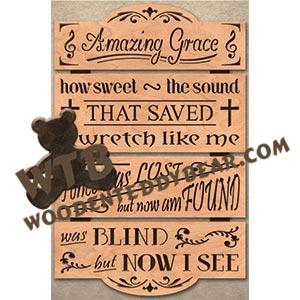 Amazing Grace Sectional Plaque fretwork scroll saw pattern | The Wooden Teddy Bear