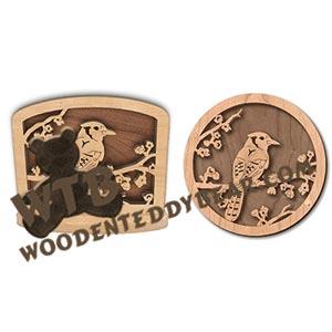 Blue Jay Napkin Holder & Plaque Set fretwork scroll saw pattern | The Wooden Teddy Bear