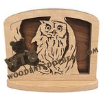 Owl Napkin Holder & Plaque fretwork scroll saw pattern | The Wooden Teddy Bear