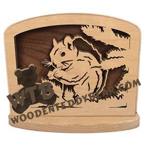 Squirrel Napkin Holder & Plaque fretwork scroll saw pattern | The Wooden Teddy Bear