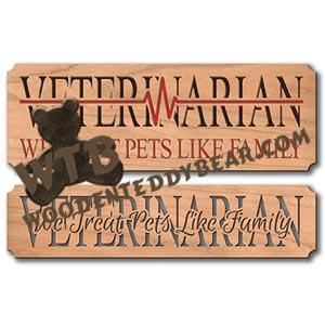 Veterinarian We Treat Pets Like Family fretwork scroll saw pattern | The Wooden Teddy Bear