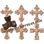 Simple Flourish Cross Ornaments fretwork scroll saw pattern | The Wooden Teddy Bear