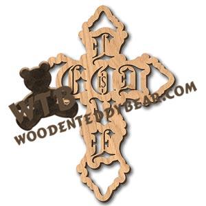 God Is Love Cross fretwork scroll saw pattern | The Wooden Teddy Bear