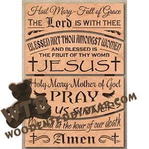 Hail Mary Sectional Plaque fretwork scroll saw pattern | The Wooden Teddy Bear