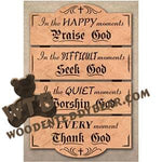 Praise Seek Worship & Thank God Sectional Plaque fretwork scroll saw pattern | The Wooden Teddy Bear