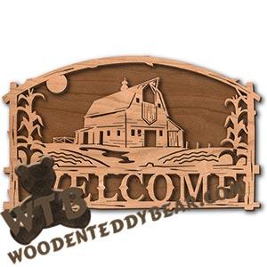 Rustic Welcome Farm Scene fretwork scroll saw pattern | The Wooden Teddy Bear