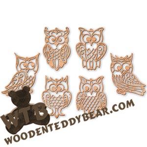 Filigree Owl Ornaments fretwork scroll saw pattern | The Wooden Teddy Bear