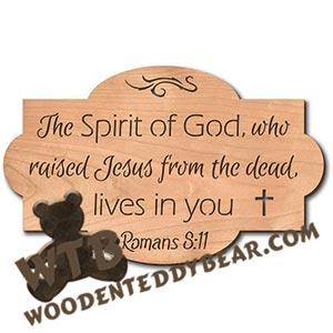 The Spirit Of God Lives In You fretwork scroll saw pattern | The Wooden Teddy Bear