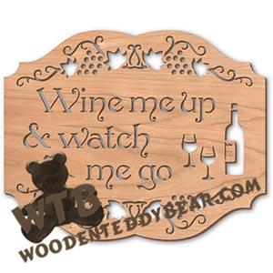 Wine Me Up fretwork scroll saw pattern | The Wooden Teddy Bear