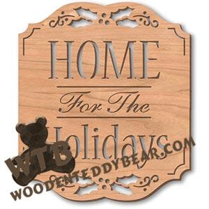 Home For The Holidays |  Fretwork Scroll Saw Pattern | Wooden Teddy Bear