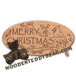 Merry Christmas Cardinal |  Fretwork Scroll Saw Pattern | Wooden Teddy Bear