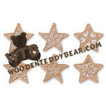 Filigree Star Ornaments |  Fretwork Scroll Saw Pattern | Wooden Teddy Bear