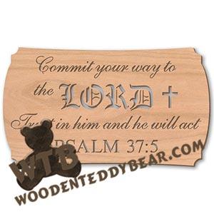 Commit Your Way To The Lord |  Fretwork Scroll Saw Pattern | Wooden Teddy Bear