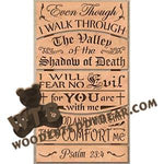 Psalm 23:4 Sectional Plaque | Fretwork Scroll Saw Pattern | Wooden Teddy Bear